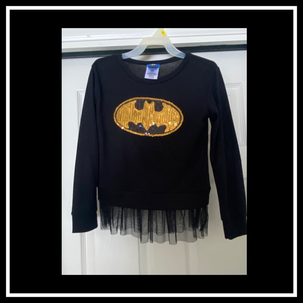 Girls Batman Long Sleeve WB Hatachi Peplum Top Shirt